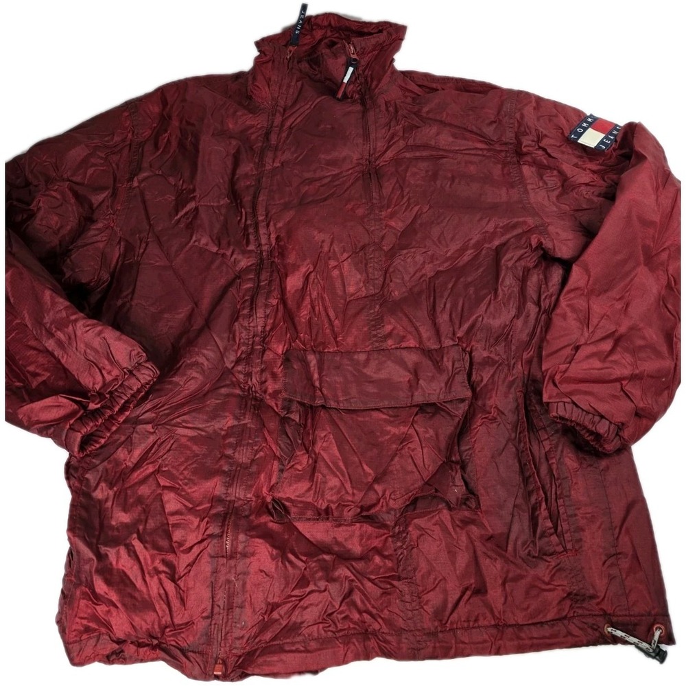 Vintage Tommy Hilfiger Jeans Windbreaker Jacket L Winter Coat 2000 Gorpcore Y2K